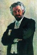Ilya Repin Portrait of the cellist Aleksander Valerianovich Wierzbillowicz oil painting artist